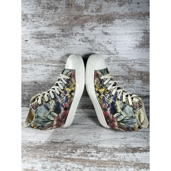 Women's Converse Chuck Taylor All Star Lux Hi Hidden Wedge Floral Sneakers Sz 7 - Picture 6 of 9